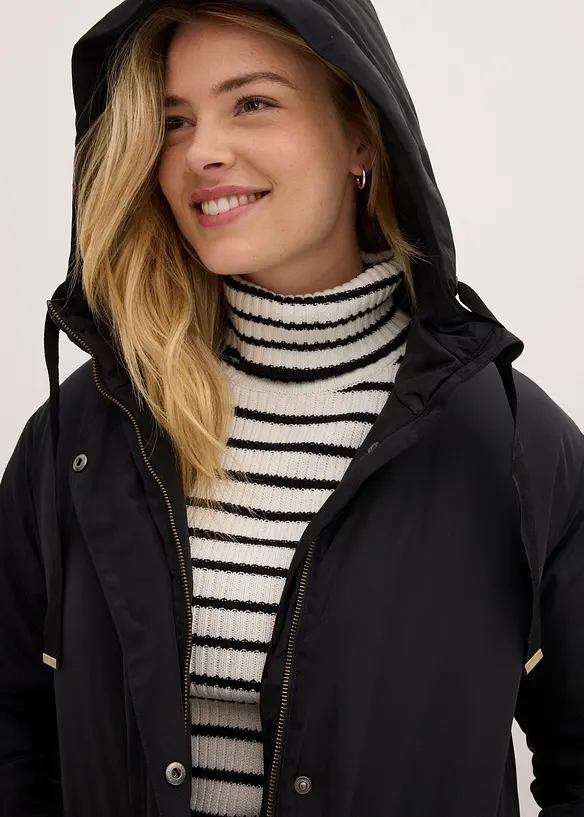 Široká parka ve střihu do A s průvlekem, bonprix