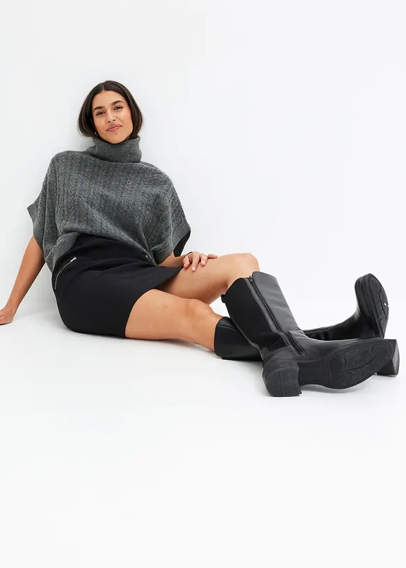 Bengalínová sukně s kapsami na zip, bonprix