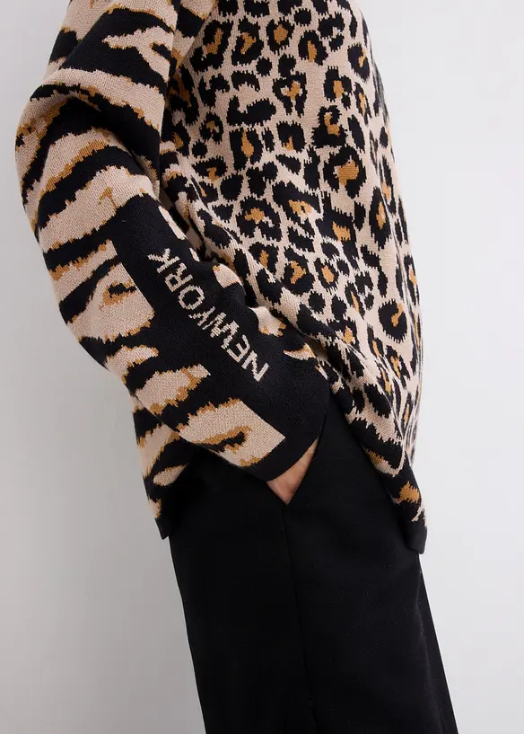 Svetr s leopardím vzorem, bonprix