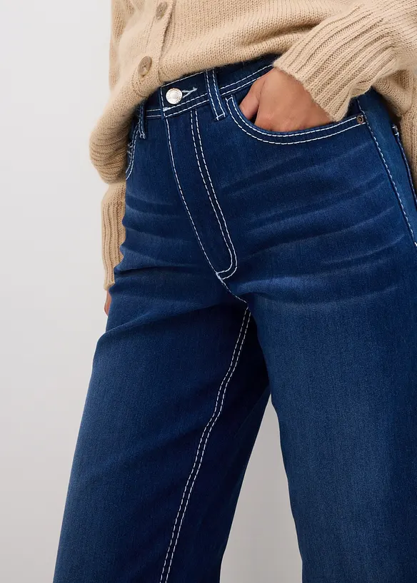 Termo džíny Straight High Waist, bonprix