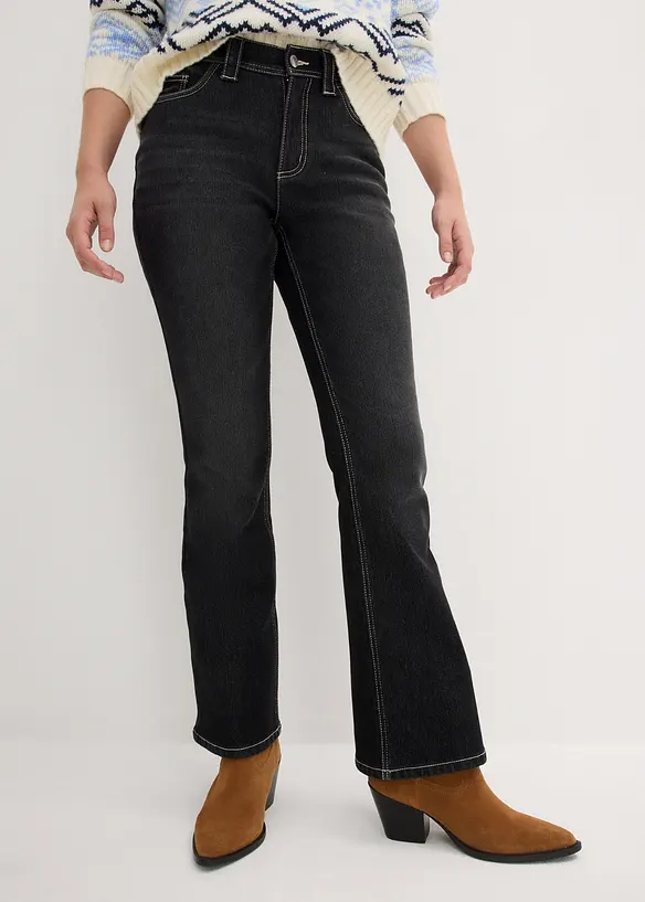 Termo měkk&eacute; dž&iacute;ny Bootcut Mid Waist,, bonprix