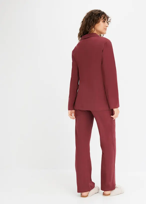 Pyžamo s &scaron;&aacute;lov&yacute;m l&iacute;mcem z měkk&eacute; bavlny, bonprix