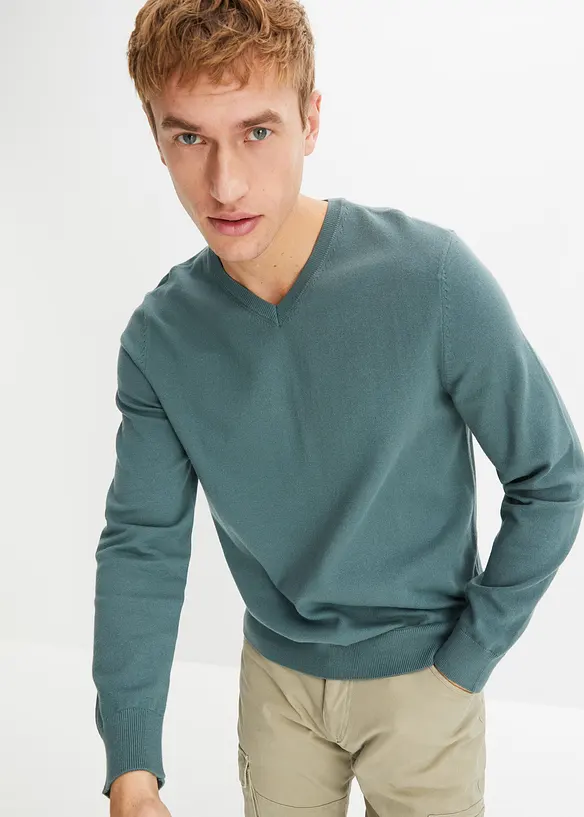 Svetr  z jemn&eacute; pleteniny z měkk&eacute; bavlněn&eacute; směsi, bonprix