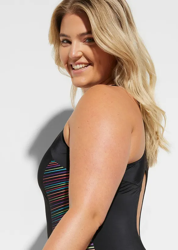 Jednod&iacute;ln&eacute; plavky s bočn&iacute;mi vsadkami, bonprix