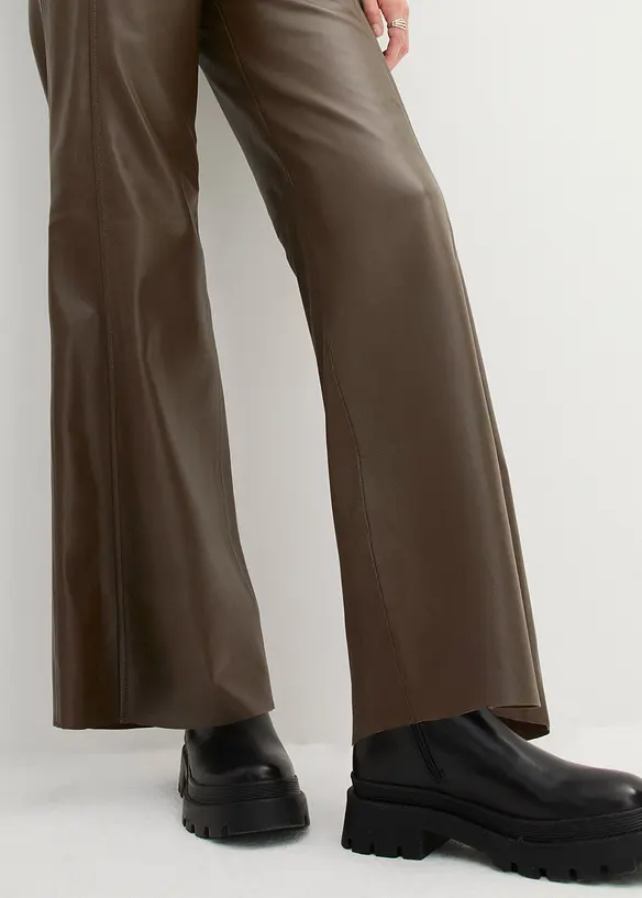 Kalhoty Marlene z kůže nappa, bonprix
