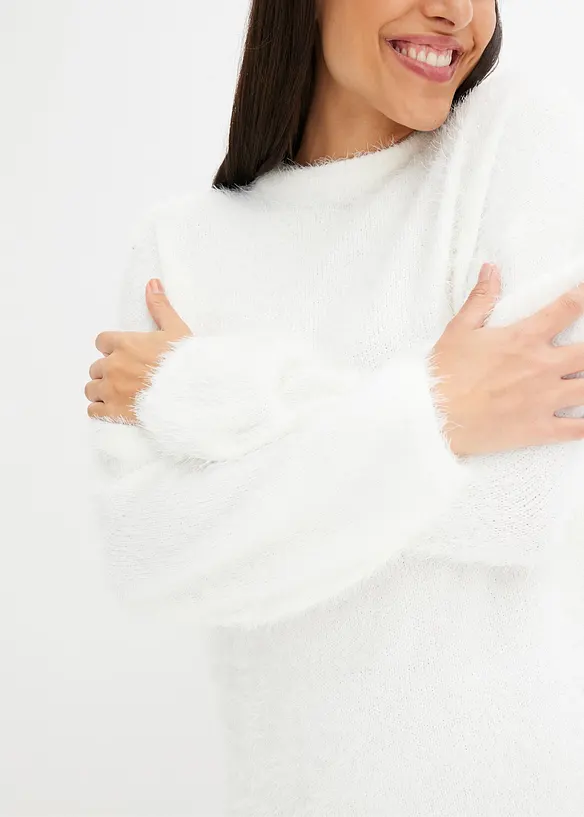 Svetr z hebce měkké peříčkové příze, bonprix