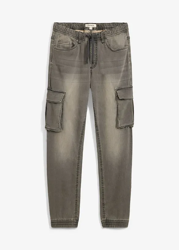 Dž&iacute;ny Slim Fit Straight, bez zap&iacute;n&aacute;n&iacute;, z tepl&aacute;koviny, bonprix