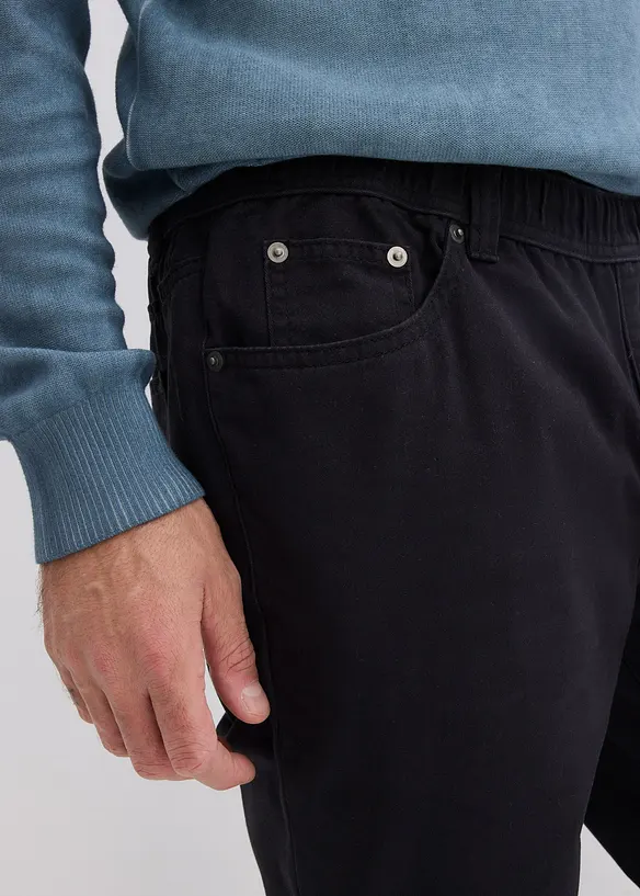 Kalhoty bez zap&iacute;n&aacute;n&iacute;, s pohodln&yacute;m pasem, Regular Fit, Straight (2 ks v balen&iacute;), bonprix