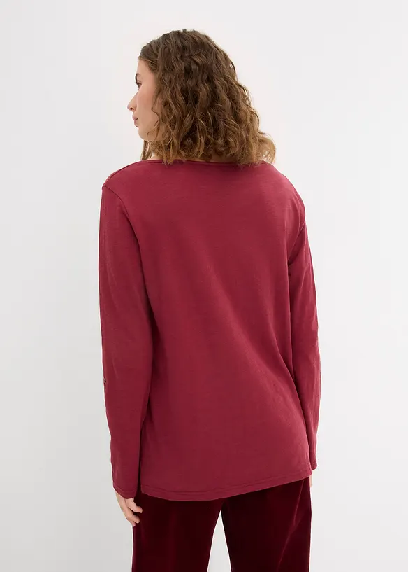 Tričko s knofl&iacute;kovou l&eacute;gou, z čist&eacute; organick&eacute; bavlny, bonprix