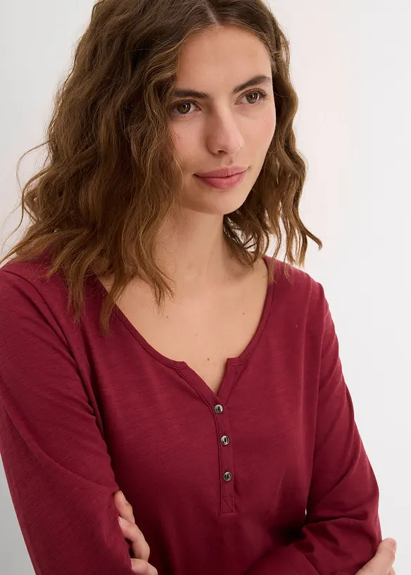 Tričko s knofl&iacute;kovou l&eacute;gou, z čist&eacute; organick&eacute; bavlny, bonprix