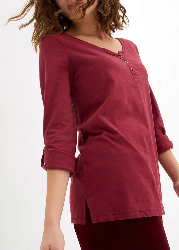 Tričko s knofl&iacute;kovou l&eacute;gou, z čist&eacute; organick&eacute; bavlny, bonprix