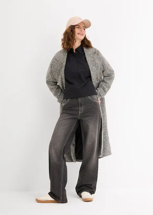 Bavlněná oversize košile s 3/4 rukávem, bonprix
