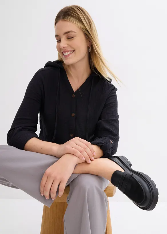 Halenka s v&aacute;začkou, ze vzdu&scaron;n&eacute;ho mu&scaron;el&iacute;nu, bonprix