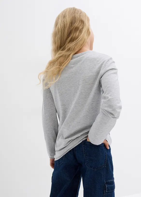 Triko s dlouhým rukávem a organickou bavlnou (3 ks v balení), bonprix