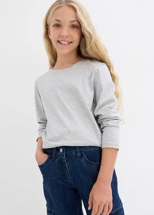 Triko s dlouhým rukávem a organickou bavlnou (3 ks v balení), bonprix