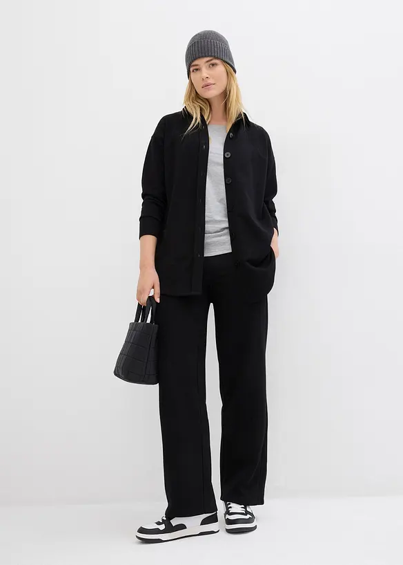 Dlouhá mikina na zapínání s kapsami, bonprix