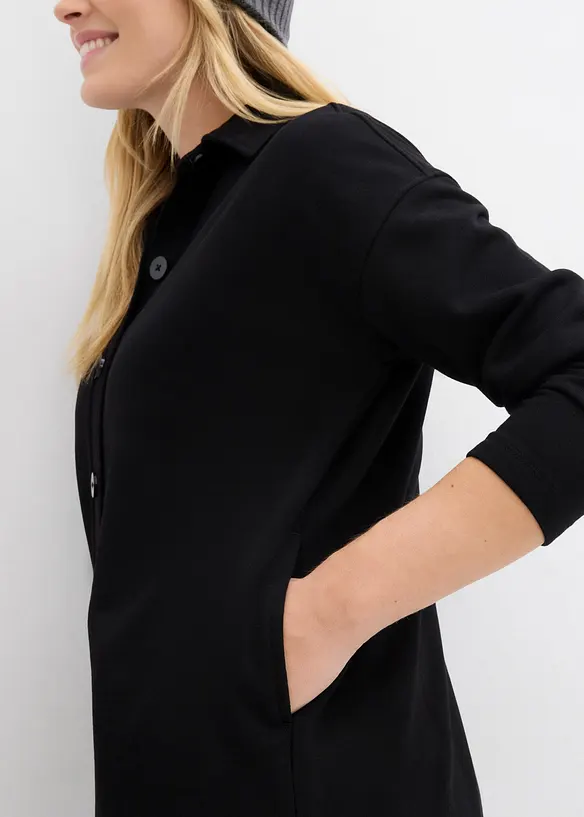 Dlouhá mikina na zapínání s kapsami, bonprix