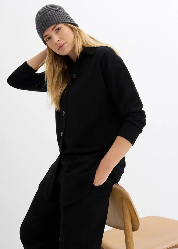 Dlouhá mikina na zapínání s kapsami, bonprix