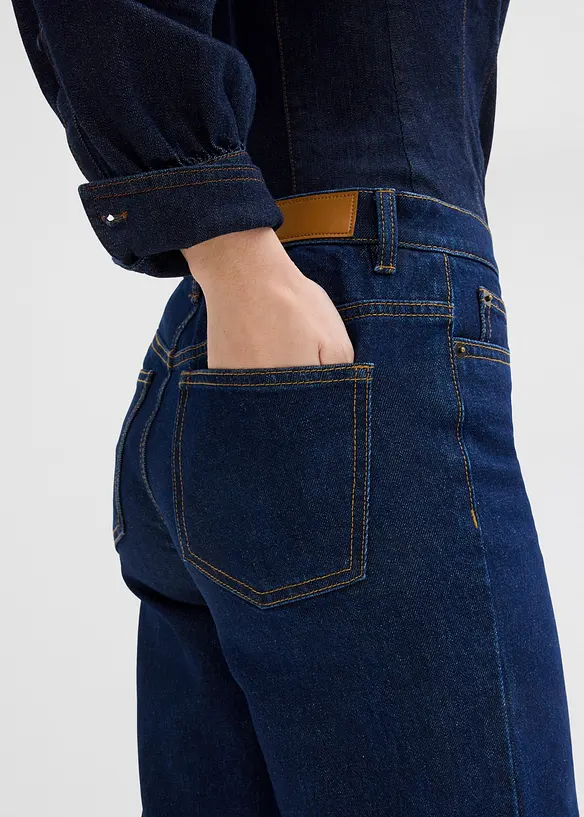Zkrácené džíny Wide Leg, Mid Waist, bonprix
