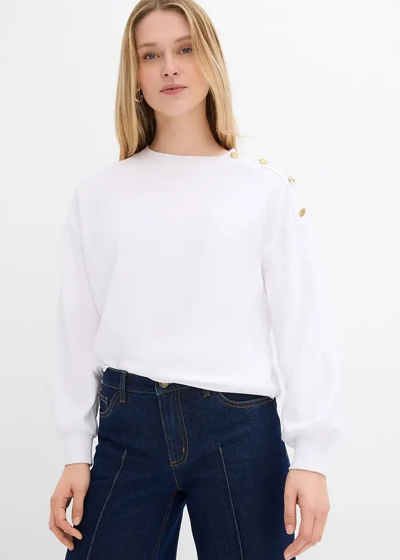 Mikina s knoflíky, bonprix