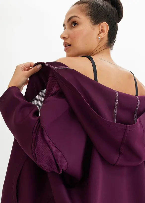 Funkční sportovní bunda s průhlednou síťovinou, oversized, bonprix