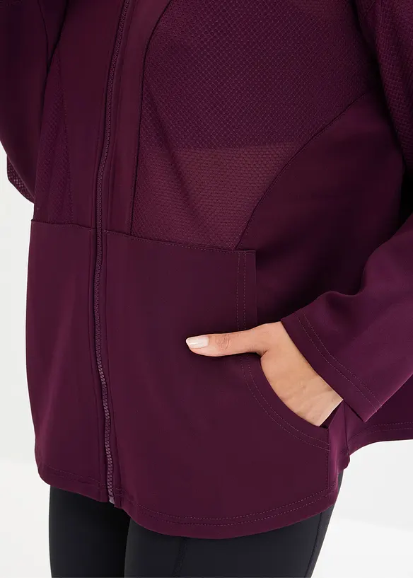 Funkční sportovní bunda s průhlednou síťovinou, oversized, bonprix