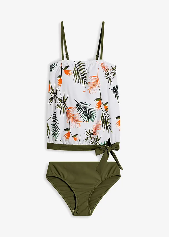 Bandeau tankiny s multifunkčními ramínky (2dílná souprava), bonprix