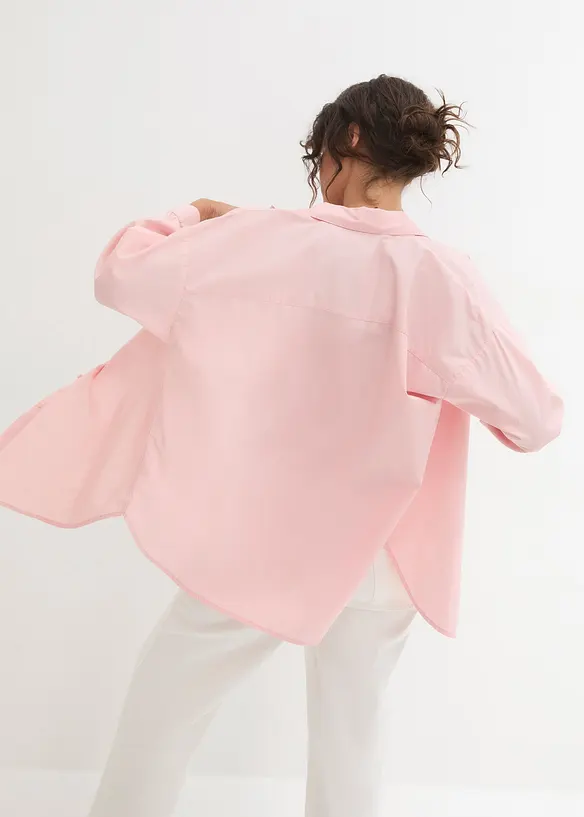 Bavlněná oversize košile s 3/4 rukávem, bonprix