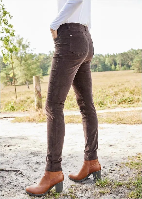 Strečové manšestrové kalhoty Slim Fit, bonprix