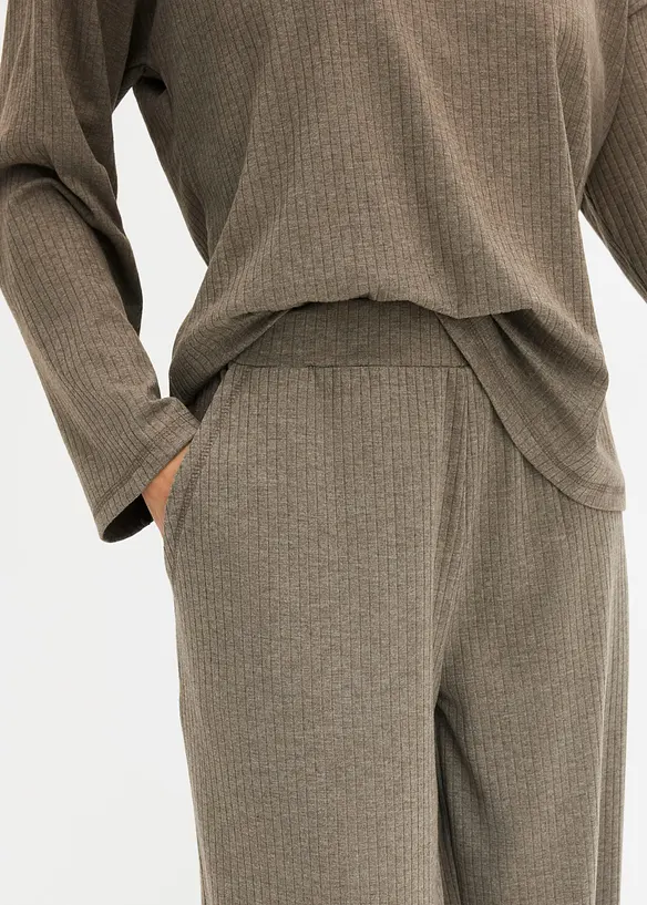 Oblek na doma z žebrovaného materiálu, bonprix