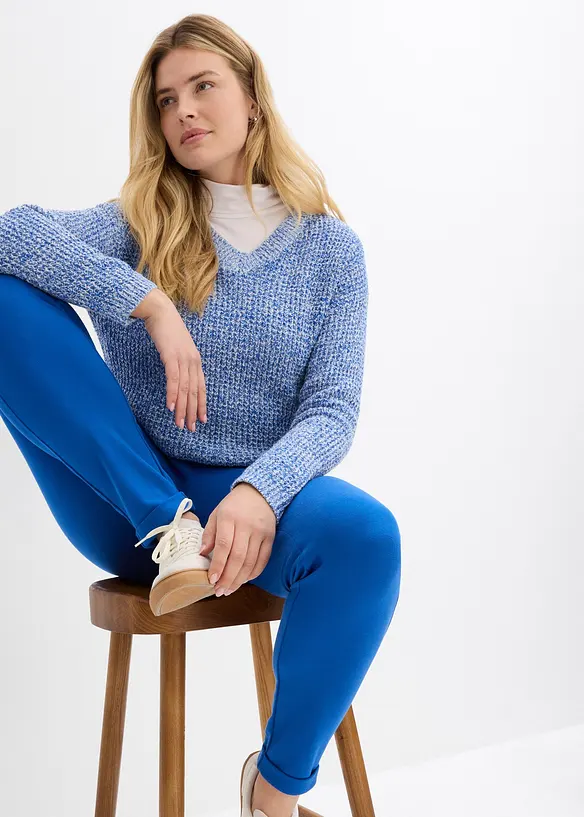 Kalhoty bez zap&iacute;n&aacute;n&iacute; ze směsi s visk&oacute;zou, bonprix