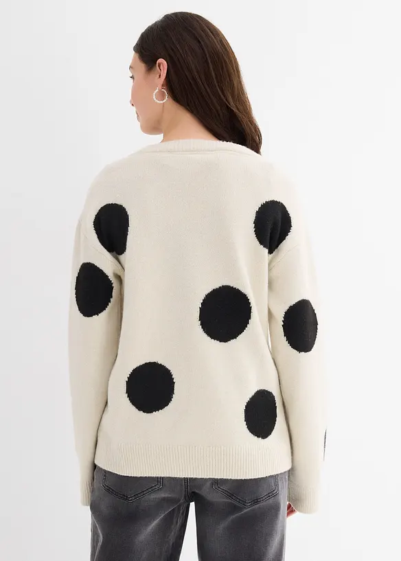 Oversize svetr s puntíky, bonprix