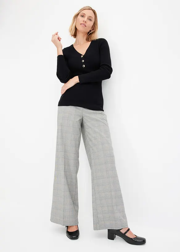 Žebrovan&yacute; svetr s visk&oacute;zou, bonprix