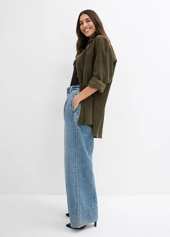 Džíny Wide Leg, High Waist, bonprix