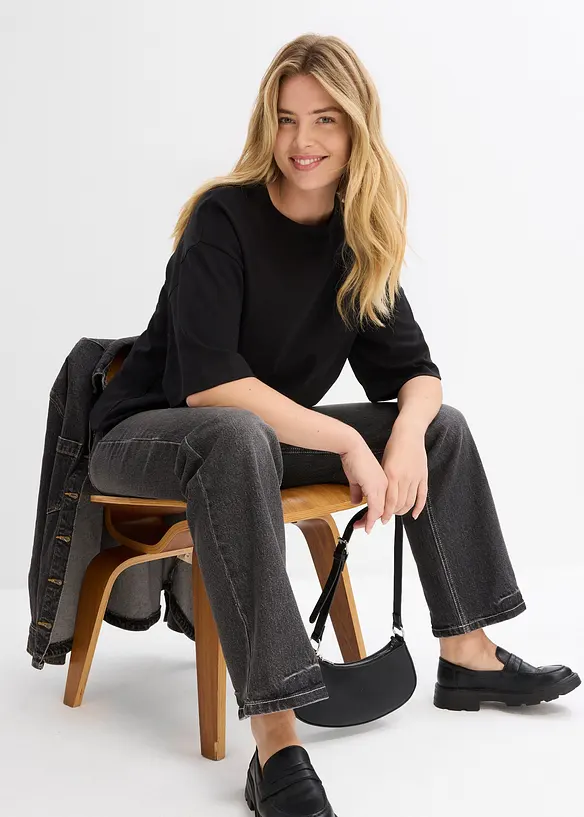 Dlouhé tričko z interlocku, bonprix