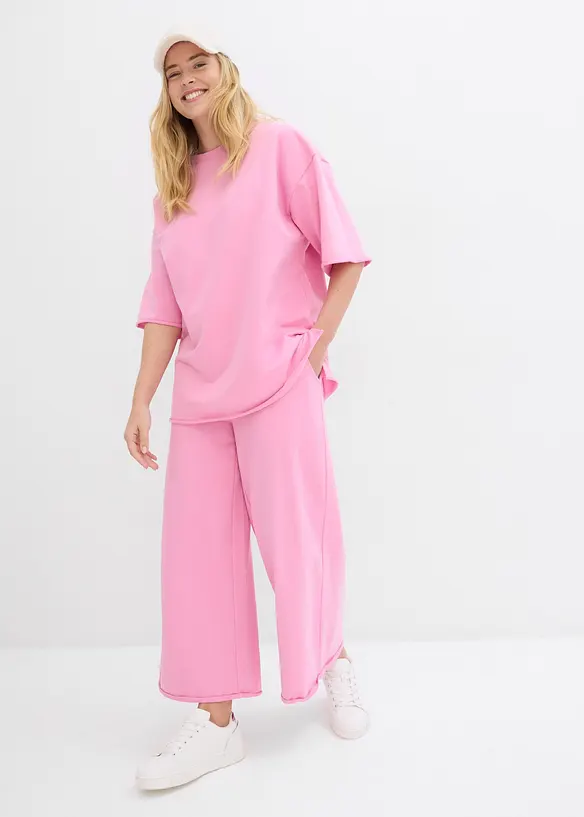 Teplákové kalhoty z organické bavlny, 7/8 délka, bonprix