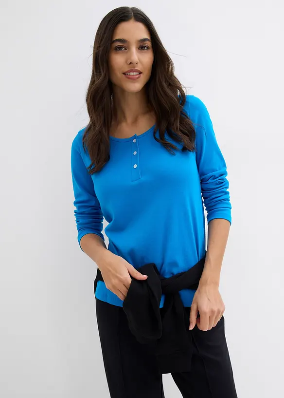 Triko s kulat&yacute;m v&yacute;střihem, z čist&eacute; organick&eacute; bavlny, bonprix