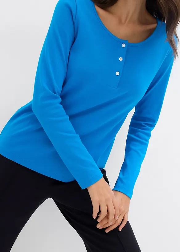 Triko s kulat&yacute;m v&yacute;střihem, z čist&eacute; organick&eacute; bavlny, bonprix