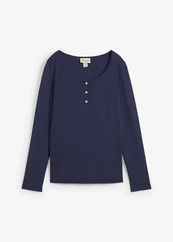 Triko s kulat&yacute;m v&yacute;střihem, z čist&eacute; organick&eacute; bavlny, bonprix