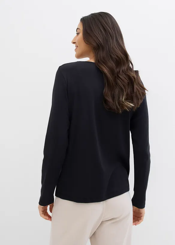 Tričko s dlouh&yacute;m ruk&aacute;vem, z čist&eacute; organick&eacute; bavlny, bonprix