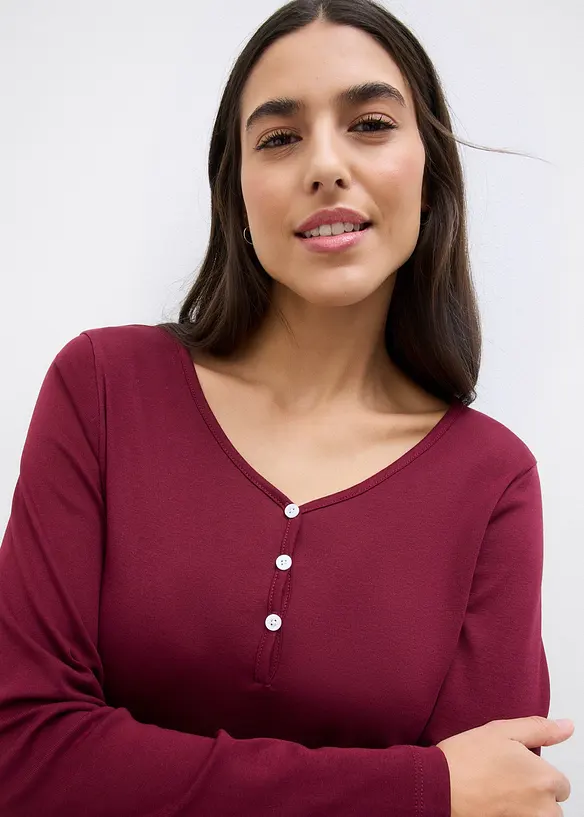 Tričko s dlouhým rukávem, z čisté organické bavlny, bonprix