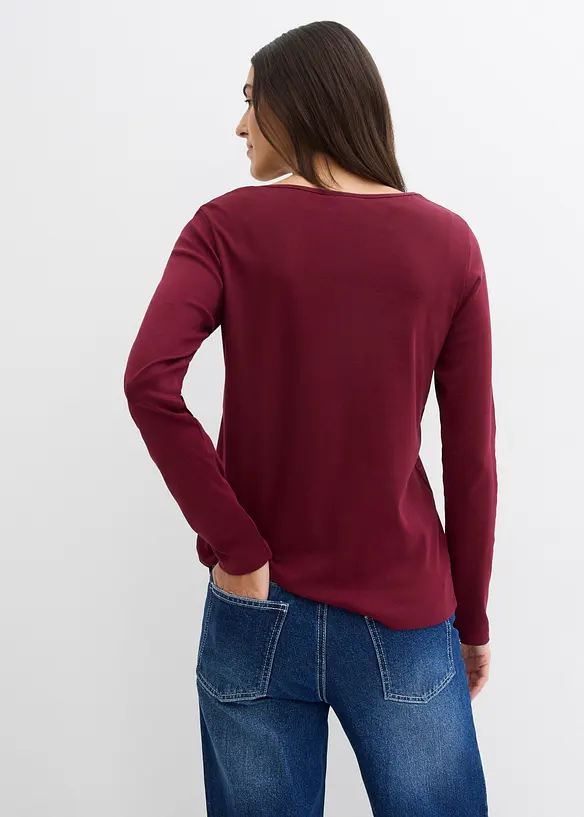Tričko s dlouhým rukávem, z čisté organické bavlny, bonprix