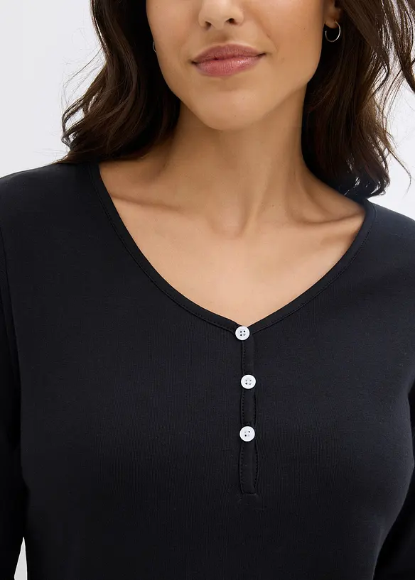 Tričko s dlouh&yacute;m ruk&aacute;vem, z čist&eacute; organick&eacute; bavlny, bonprix