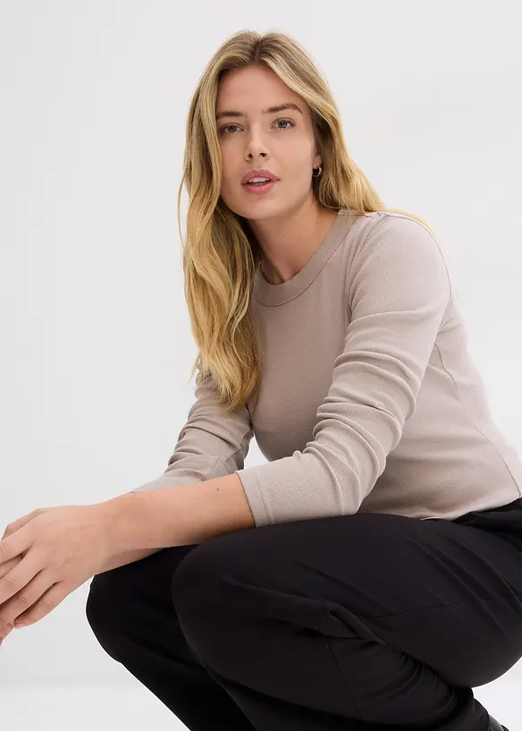 Žebrové tričko s čistou organickou bavlnou (2 ks v balení), bonprix