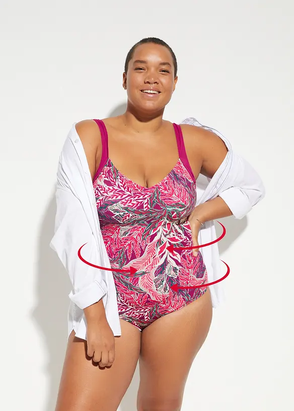 Stahovací jednodílné plavky, střední tvarující efekt, bonprix