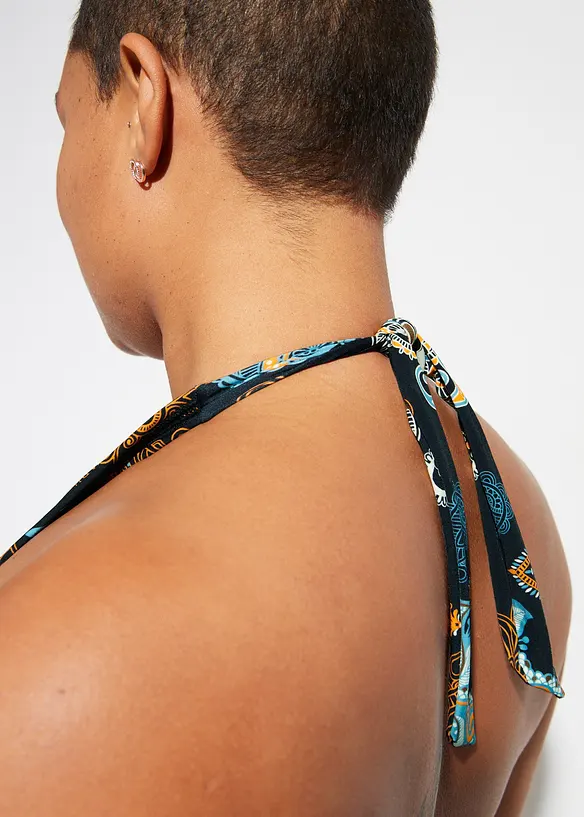 Bikinový top s ramínkem za krk a hlubokým výstřihem, bonprix