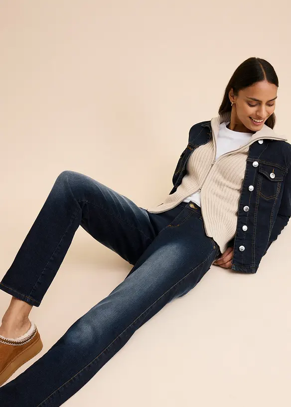 Strečové džíny Slim Straight, Mid Waist, bonprix
