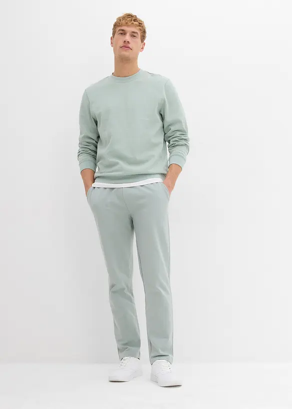 Joggingov&eacute; kalhoty s rovn&yacute;m spodn&iacute;m okrajem, uvnitř měkce počesan&eacute;, bonprix