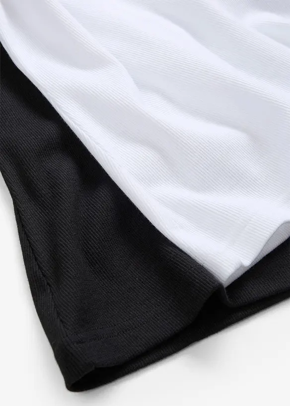 Žebrov&eacute; triko z čist&eacute; organick&eacute; bavlny (2 ks v balen&iacute;), bonprix