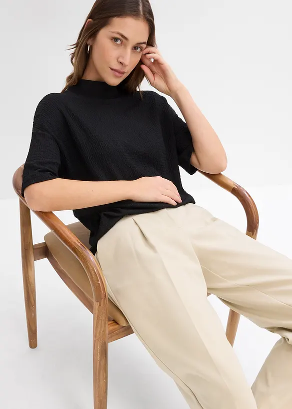 Tričko ze strukturovan&eacute;ho krepu, bonprix